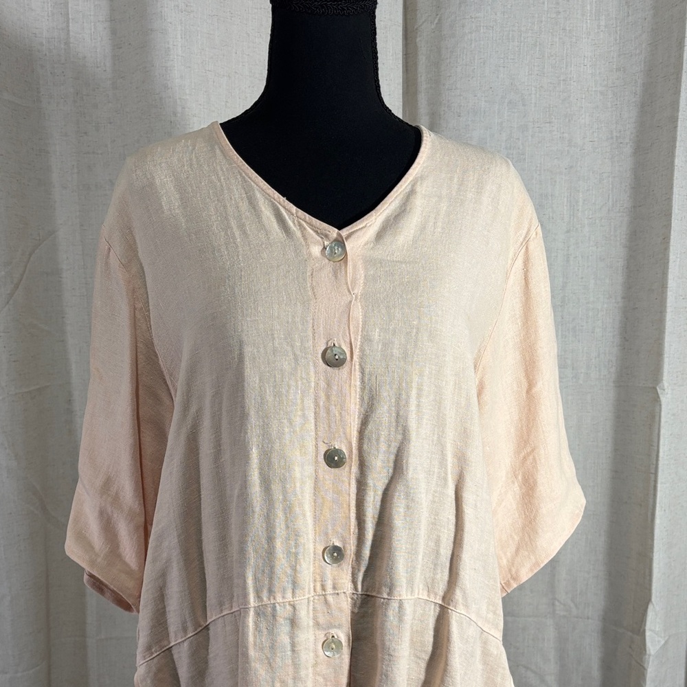 Light Creamy Pink Women’s Linen Top/Tunic